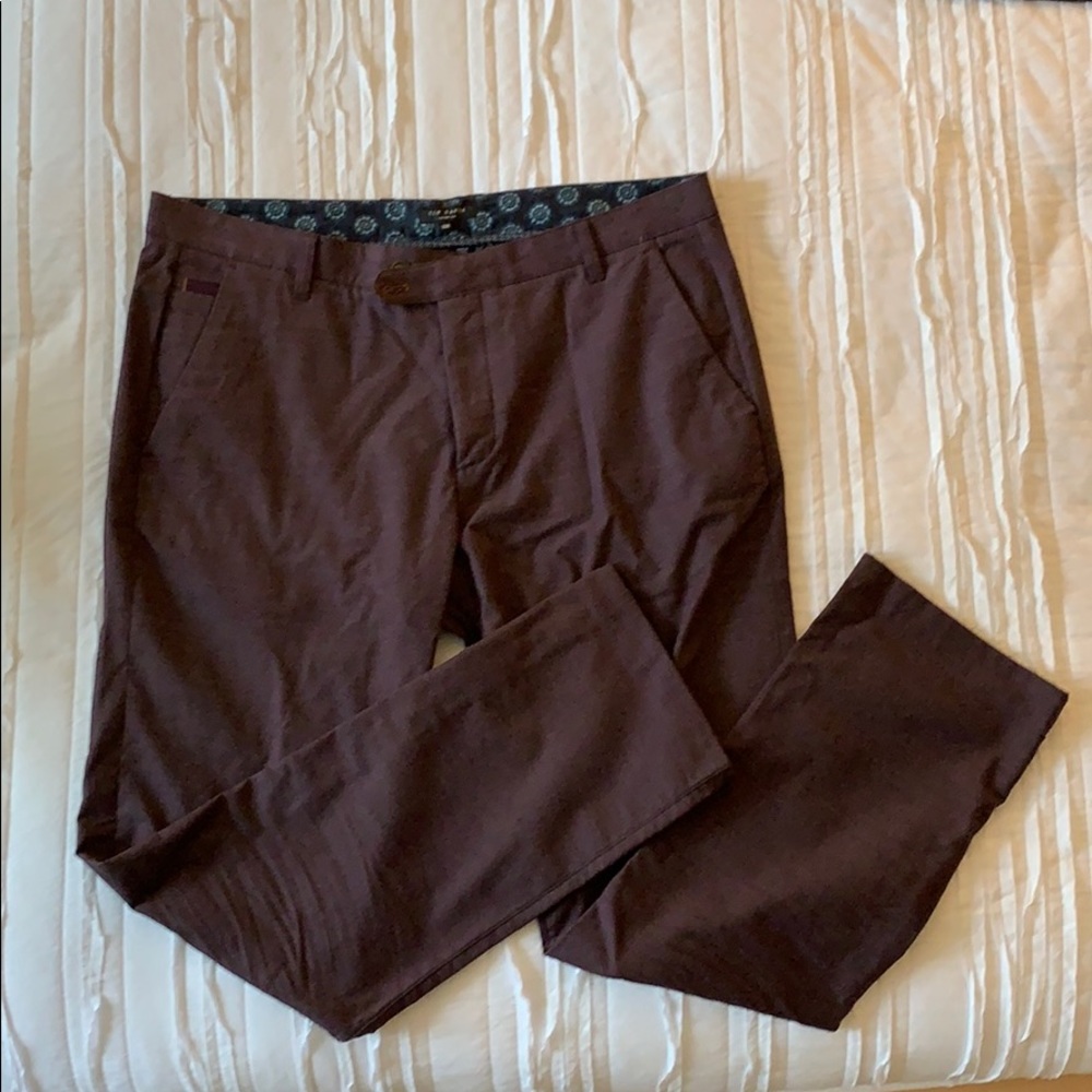 Ted Baker, dark red woven pants, 38R